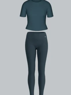 Sport Set aus Cropped T-Shirt und Leggings Anthrazit