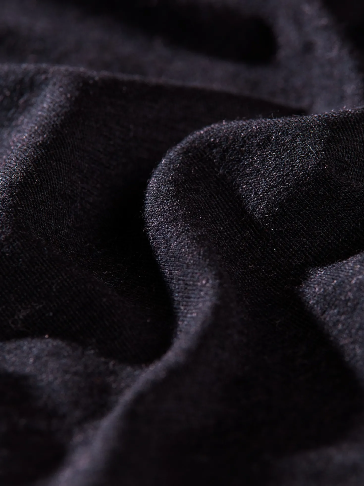 Sportshirt aus Merinowolle Schwarz