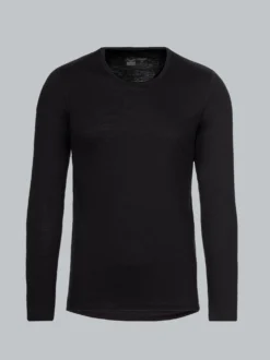 Sportshirt aus Merinowolle Schwarz