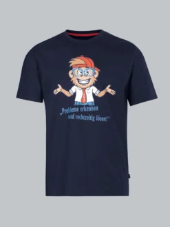 Spruch Shirt mit lustigem Affen-Print Navy