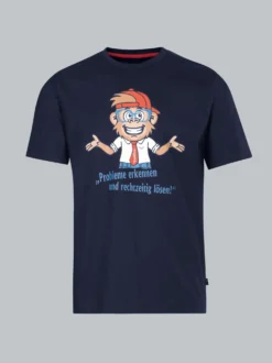 Spruch Shirt mit lustigem Affen-Print Navy