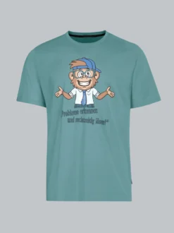 Spruch Shirt mit lustigem Affen-Print Seegras