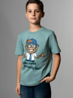 Spruch Shirt mit lustigem Affen-Print Seegras