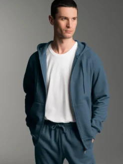 Sweatjacke mit Kapuze Jeans-melange