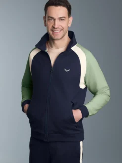 Sweatjacke mit Stehkragen Navy