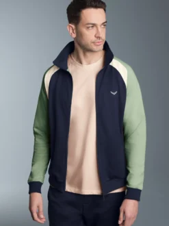 Sweatjacke mit Stehkragen Navy