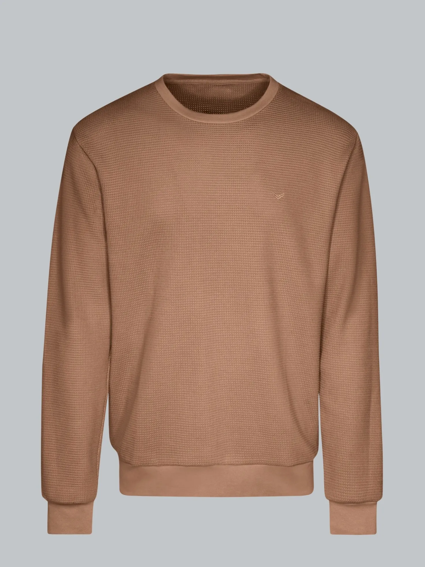 Sweatshirt in Waffeloptik Haselnuss