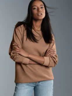 Sweatshirt in Waffeloptik Haselnuss