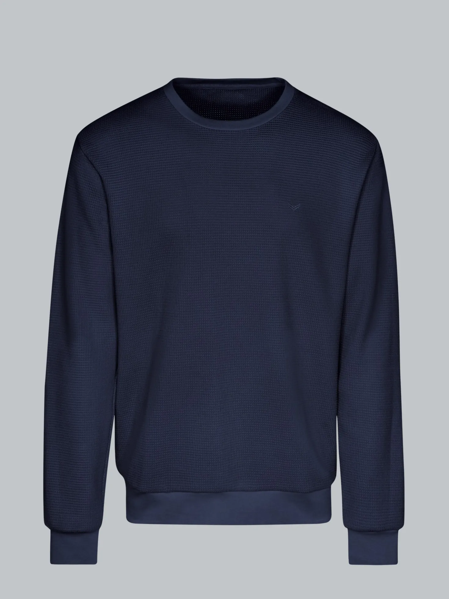 Sweatshirt in Waffeloptik Navy