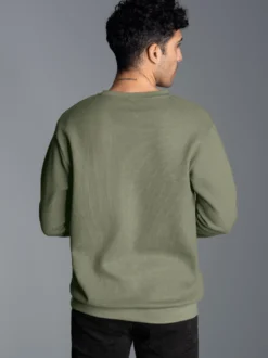 Sweatshirt in Waffeloptik Salbei