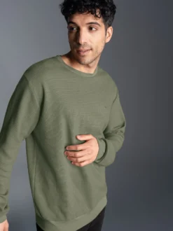 Sweatshirt in Waffeloptik Salbei
