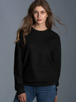 Sweatshirt in Waffeloptik Schwarz