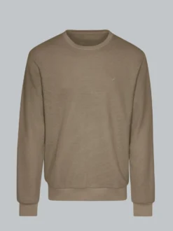 Sweatshirt in Waffeloptik Taupe