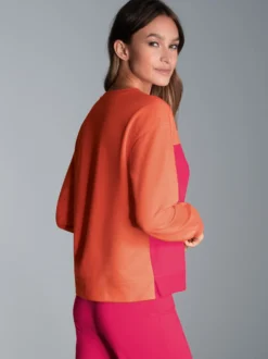 Sweatshirt in zweifarbigem Design Peach