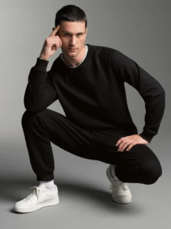 Sweatshirt mit angerauter Innenseite Schwarz