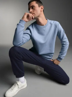 Sweatshirt mit angerauter Innenseite Pearl-blue