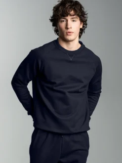 Sweatshirt mit angerauter Innenseite Navy