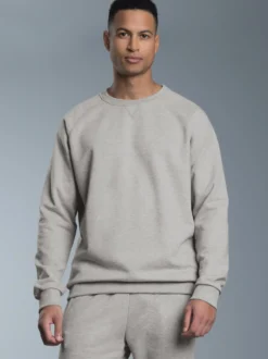 Sweatshirt mit angerauter Innenseite Grau-melange