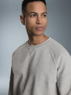 Sweatshirt mit angerauter Innenseite Grau-melange