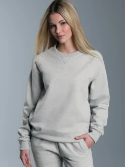 Sweatshirt mit angerauter Innenseite Grau-melange