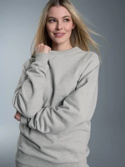 Sweatshirt mit angerauter Innenseite Grau-melange