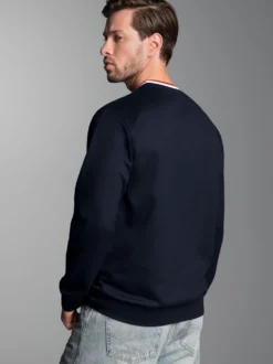Sweatshirt mit 3D-Logo-Prägung Navy