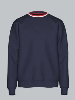 Sweatshirt mit 3D-Logo-Prägung Navy