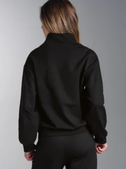 Sweatshirt mit modischem Reißverschluss Schwarz