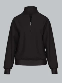 Sweatshirt mit modischem Reißverschluss Schwarz