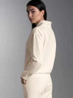 Sweatshirt mit modischem Reißverschluss Natur