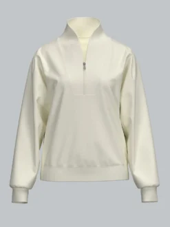 Sweatshirt mit modischem Reißverschluss Natur