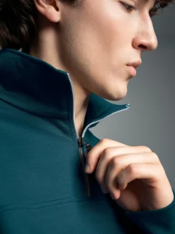 Sweatshirt mit Reißverschluss Petrol