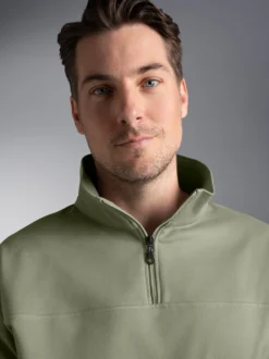 Sweatshirt mit Reißverschluss Salbei