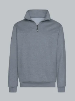 Sweatshirt mit Reißverschluss Steingrau-melange