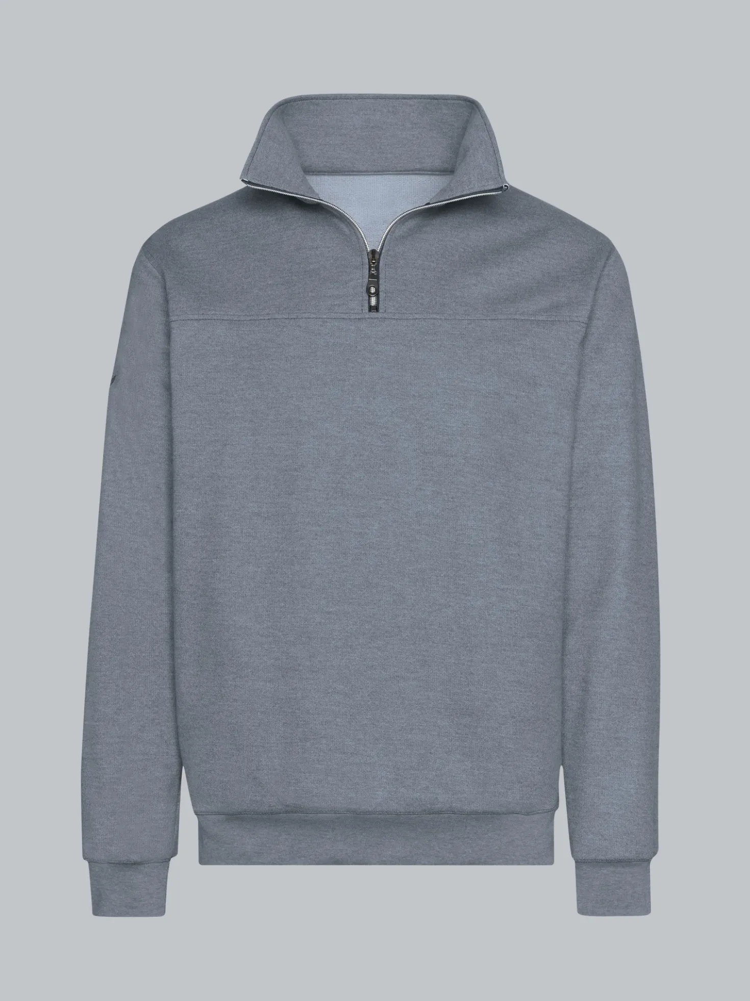 Sweatshirt mit Reißverschluss Steingrau-melange