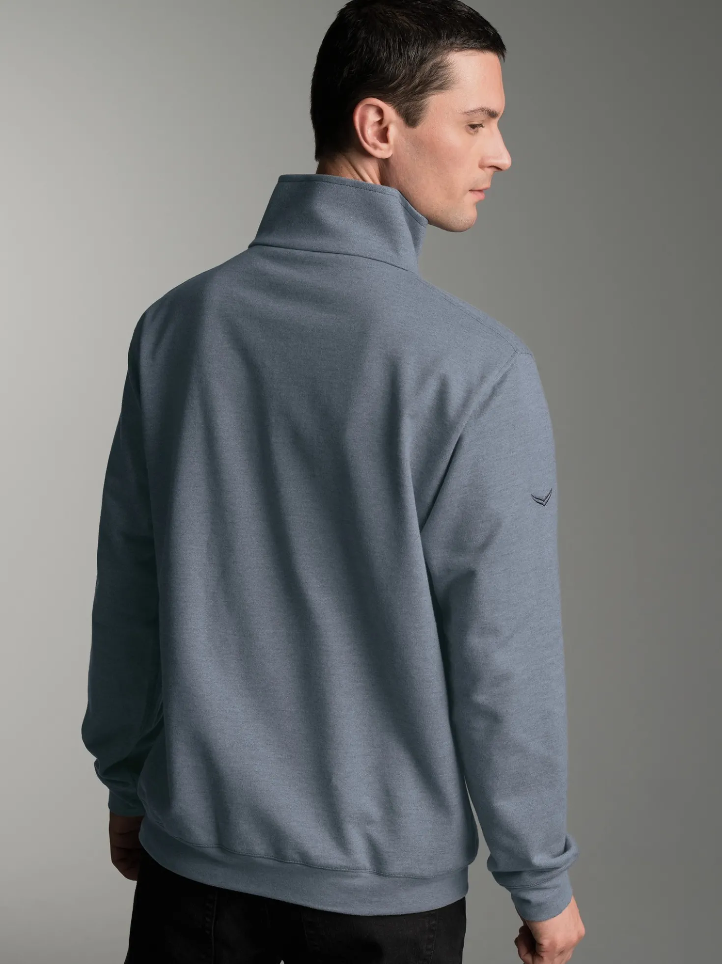 Sweatshirt mit Reißverschluss Steingrau-melange