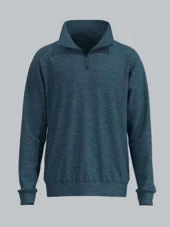 Sweatshirt mit Reißverschluss Jeans-melange