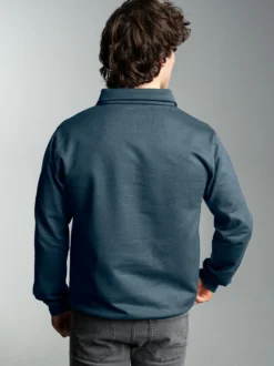 Sweatshirt mit Reißverschluss Jeans-melange