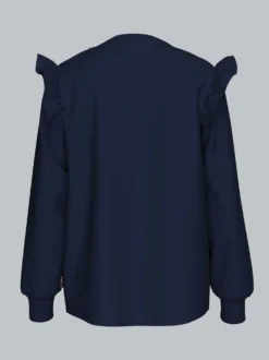 Sweatshirt mit Rüschen und Pferdemotiv Navy