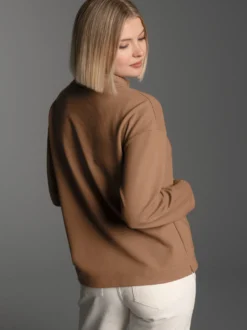Sweatshirt mit Stehkragen Haselnuss