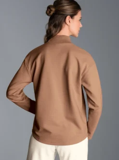 Sweatshirt mit Stehkragen Haselnuss