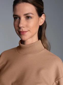 Sweatshirt mit Stehkragen Haselnuss