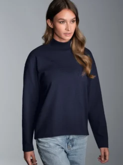 Sweatshirt mit Stehkragen Navy
