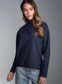 Sweatshirt mit Stehkragen Navy