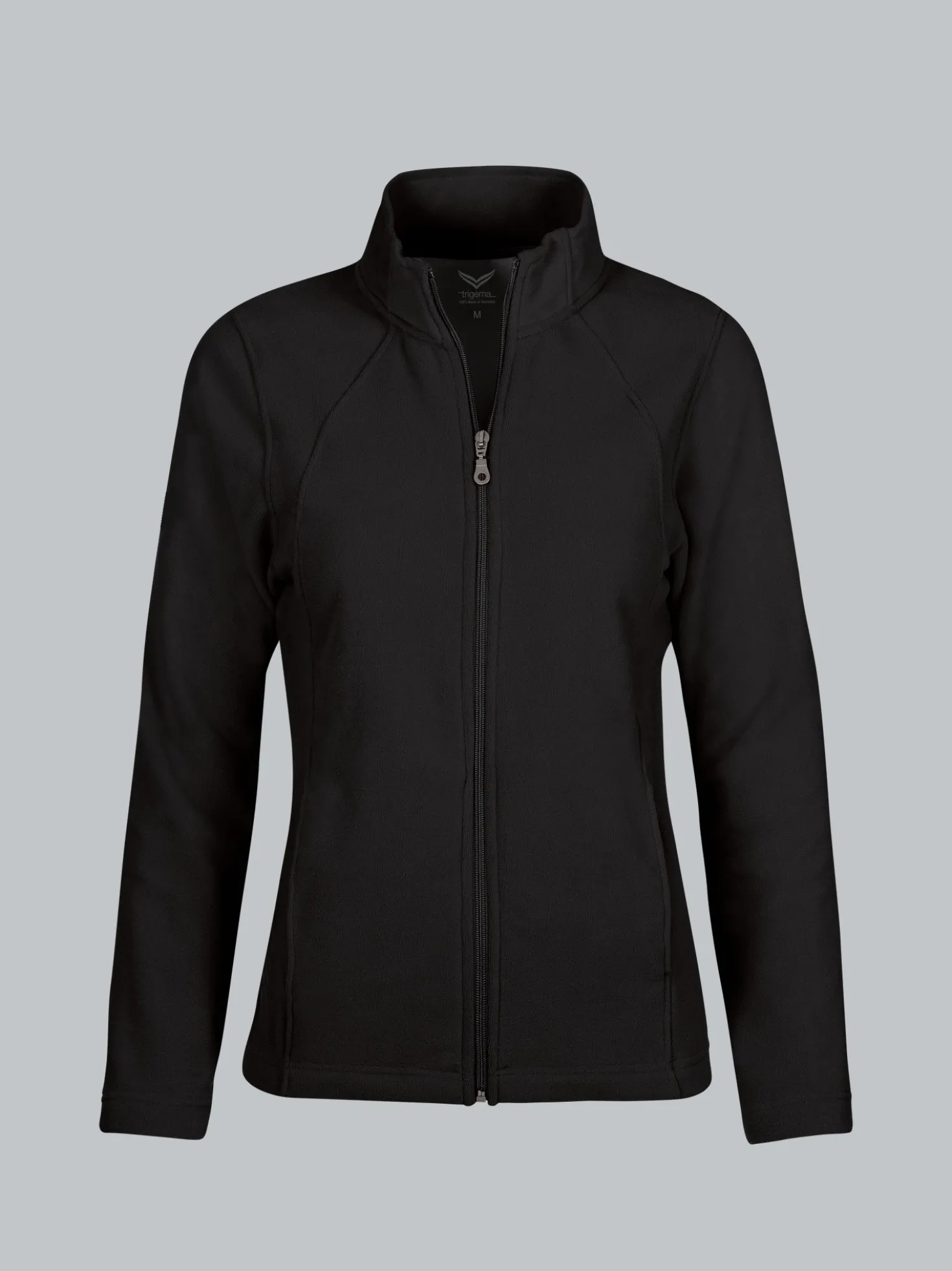 Taillierte Fleecejacke Schwarz