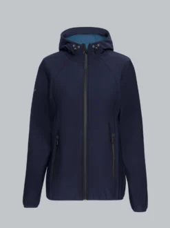 Taillierte Softshell–Kapuzenjacke Navy