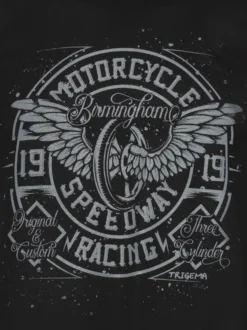Tanktop mit großem Motorrad-Print Schwarz