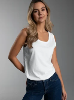 Trägershirt aus 100% Baumwolle Weiss