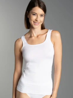 Trägershirt aus Polyamid/Elastan Weiss