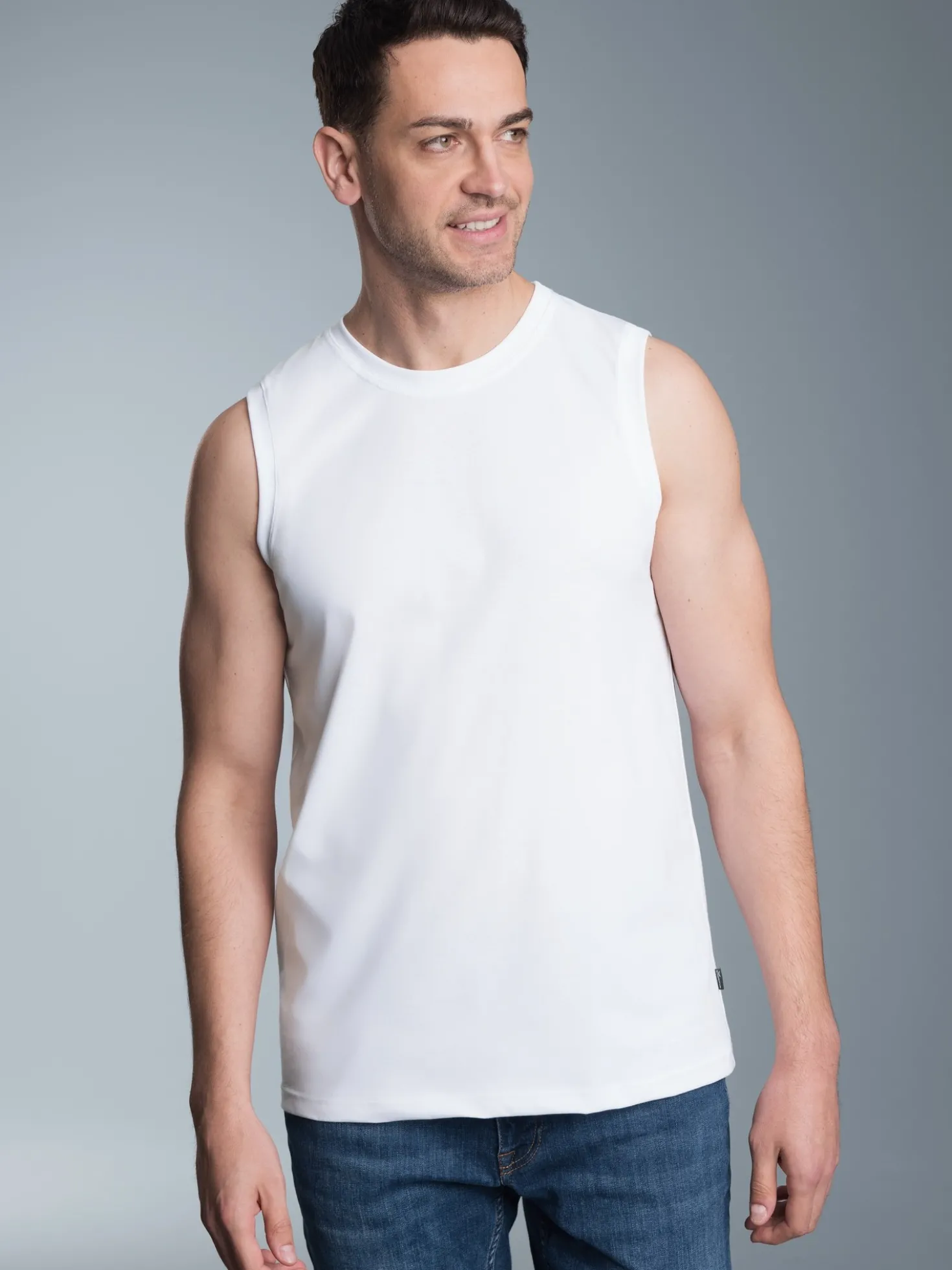 Trägershirt aus Single-Jersey Weiss